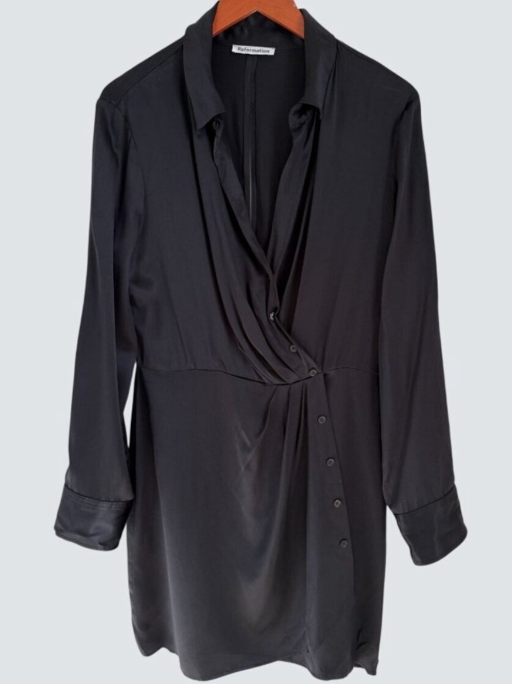 Reformation Black Silk Dress